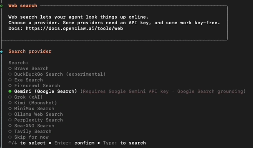 Cấu hình websearch