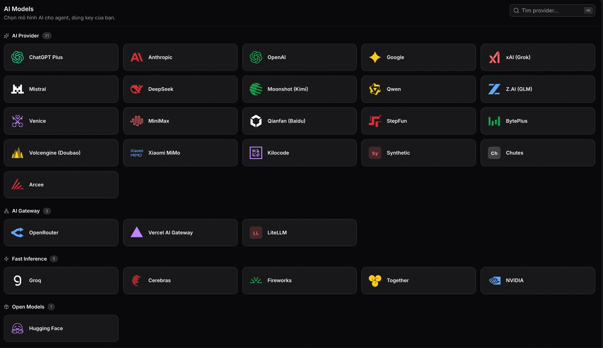 Giao diện cấu hình API trong TryOpenClaw.io