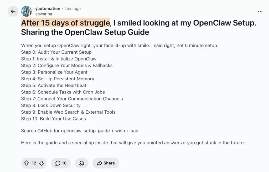Hard to set up OpenClaw