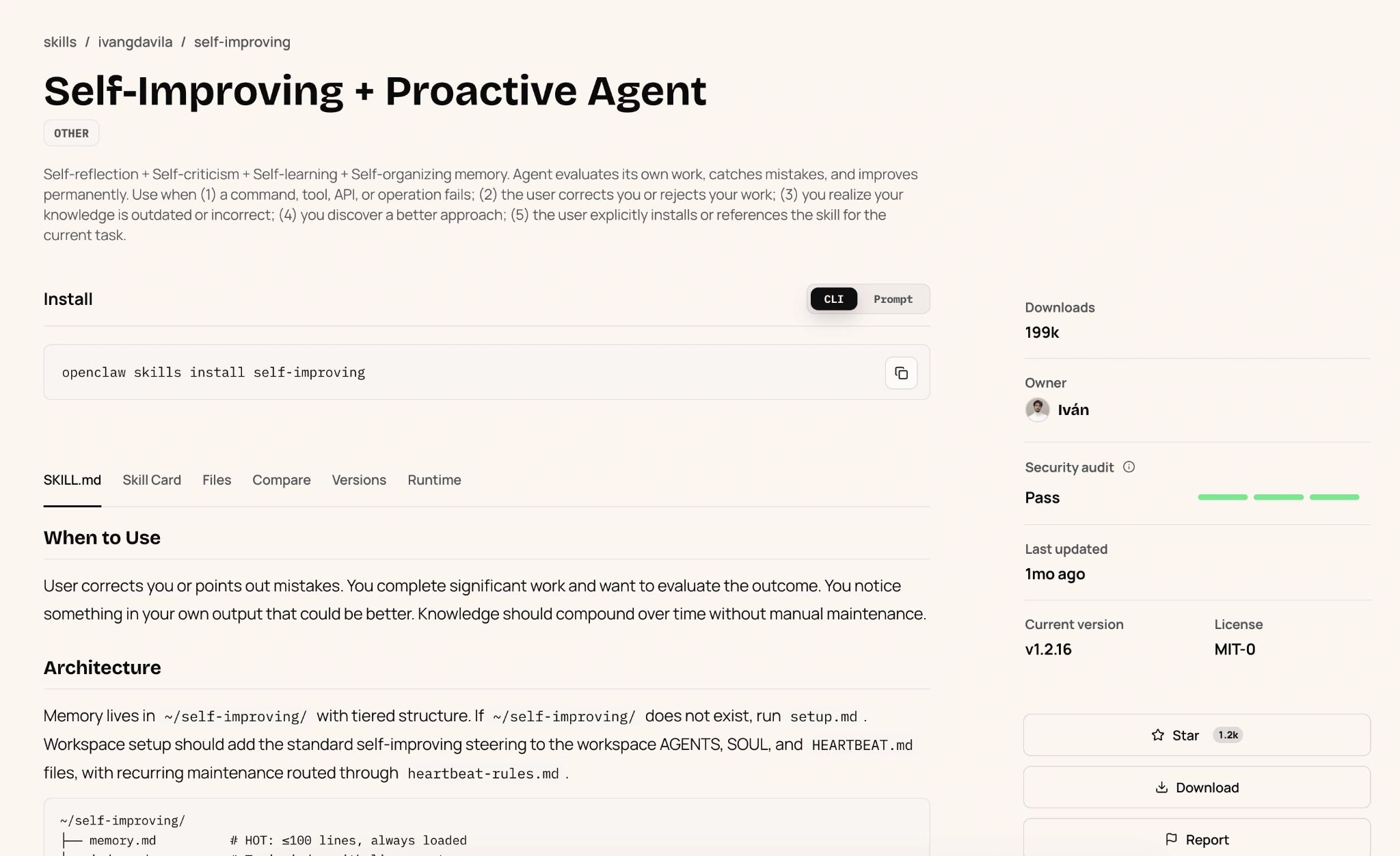 Self-Improving Agent skills trong OpenClaw