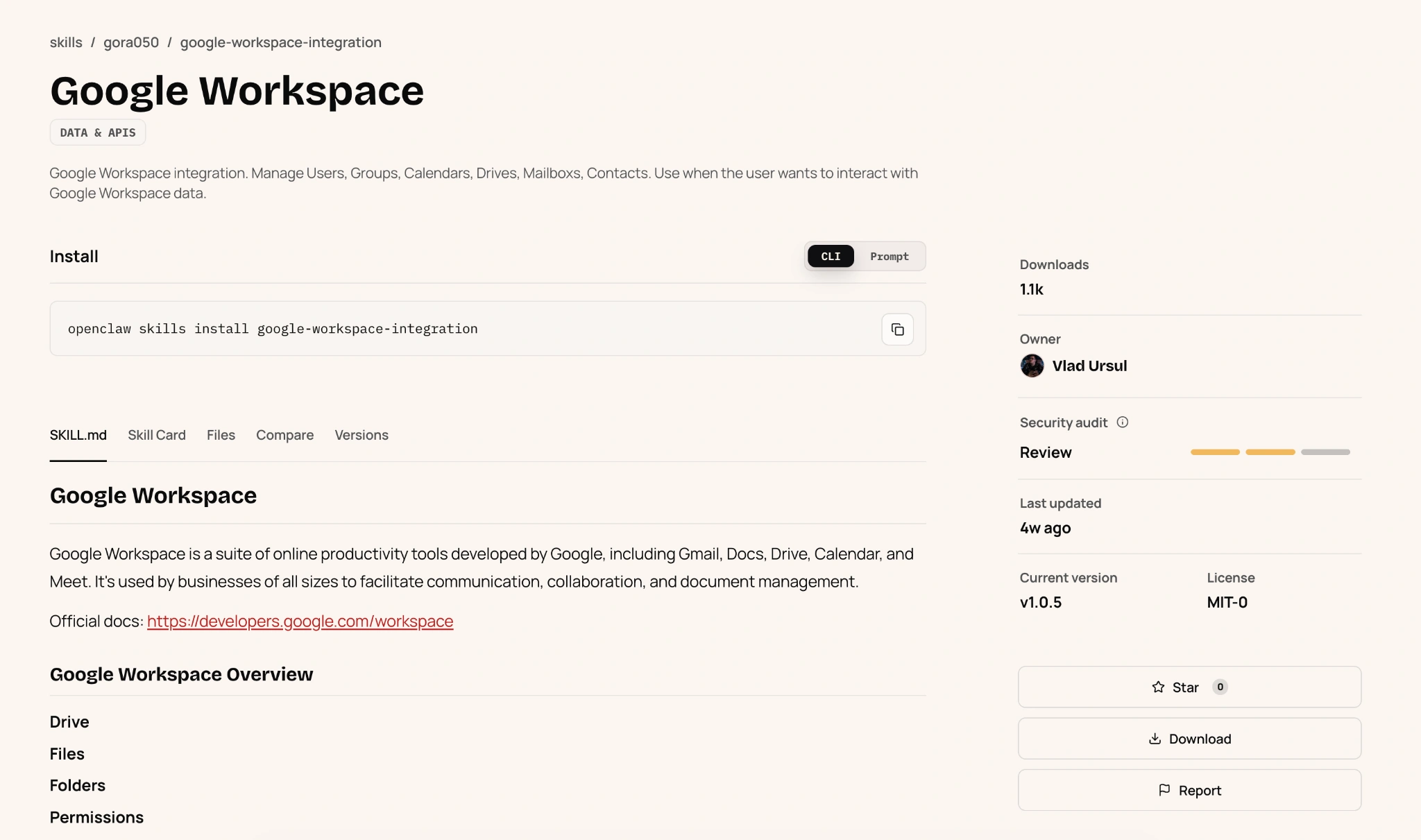 Google Workspace skills trong OpenClaw