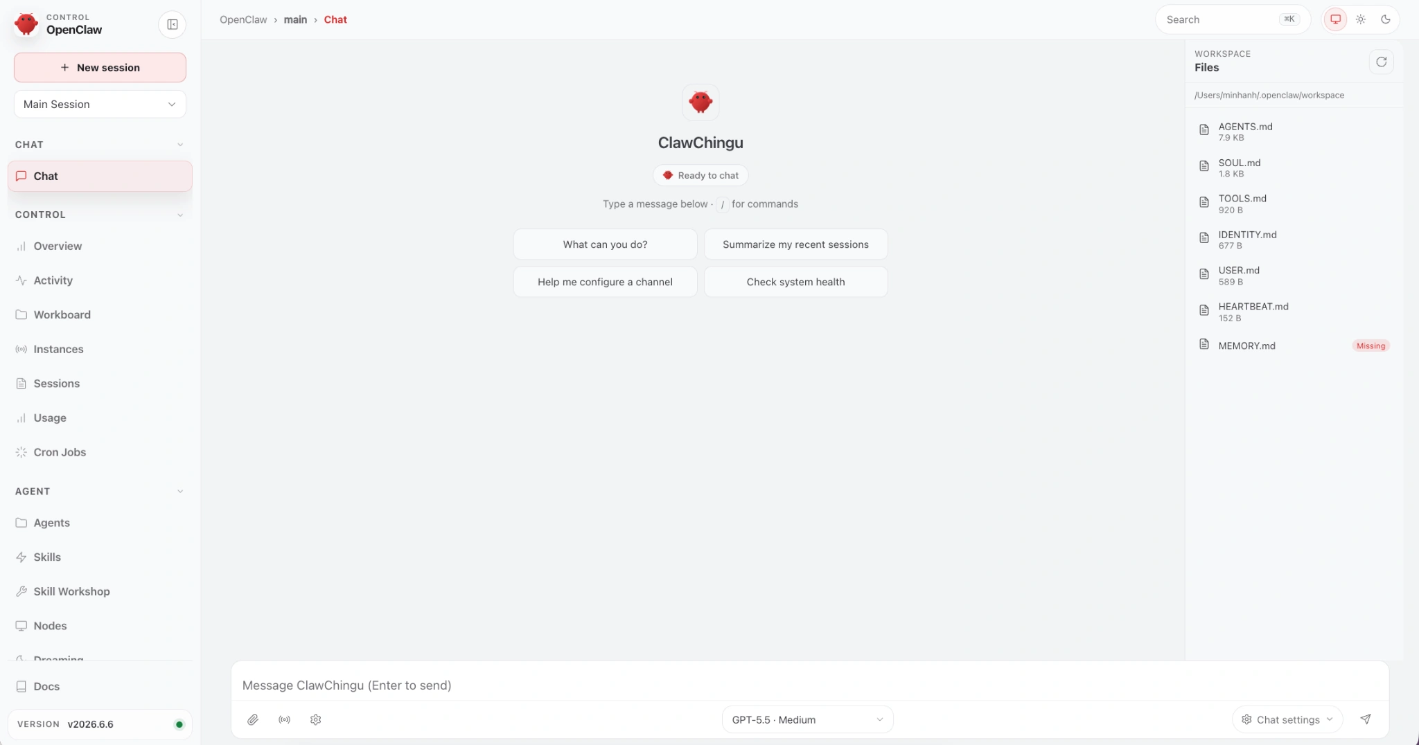 Mở OpenClaw dashboard