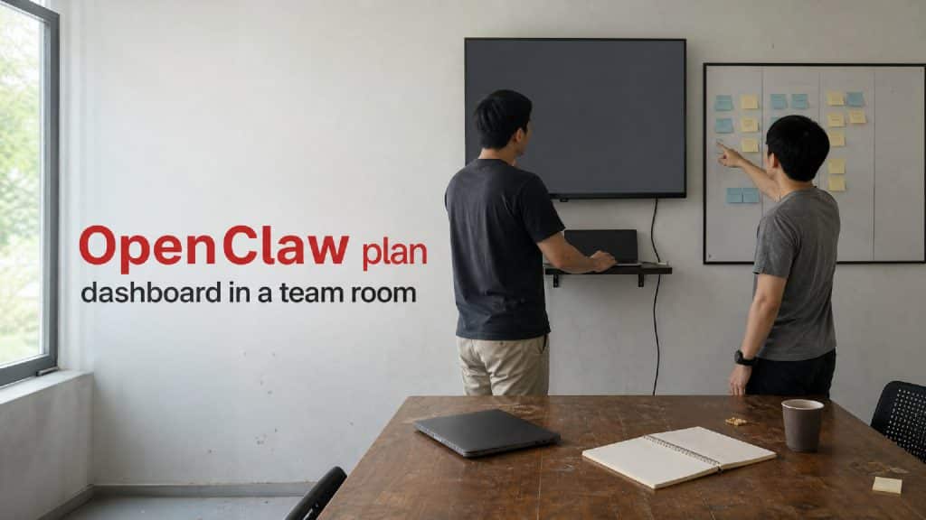 OpenClaw plan dashboard in a team room