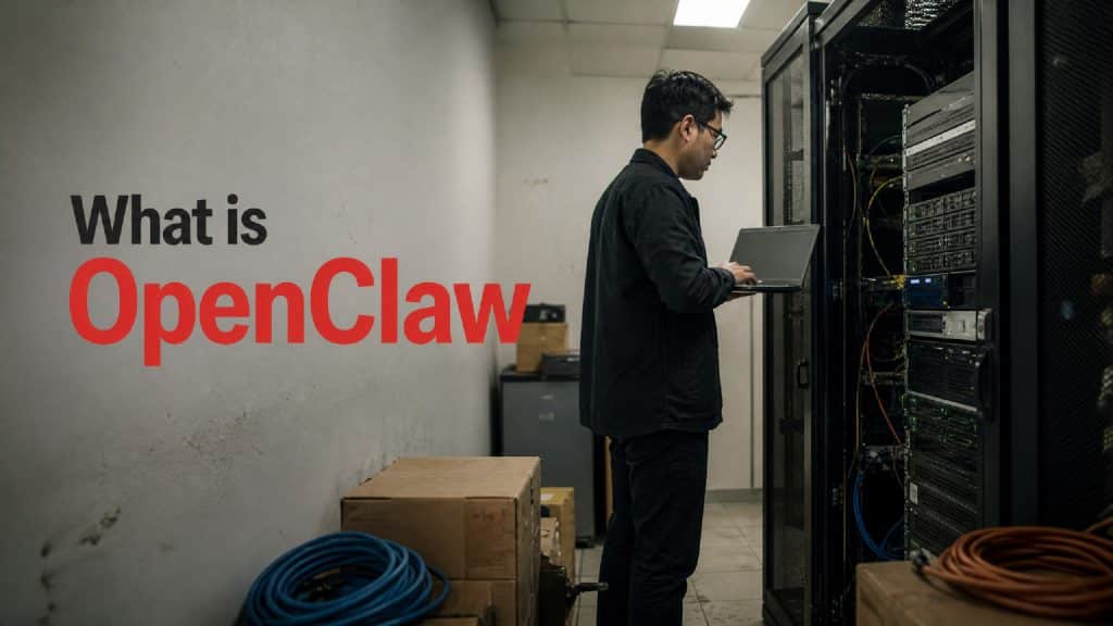 developer beside a server rack for OpenClaw