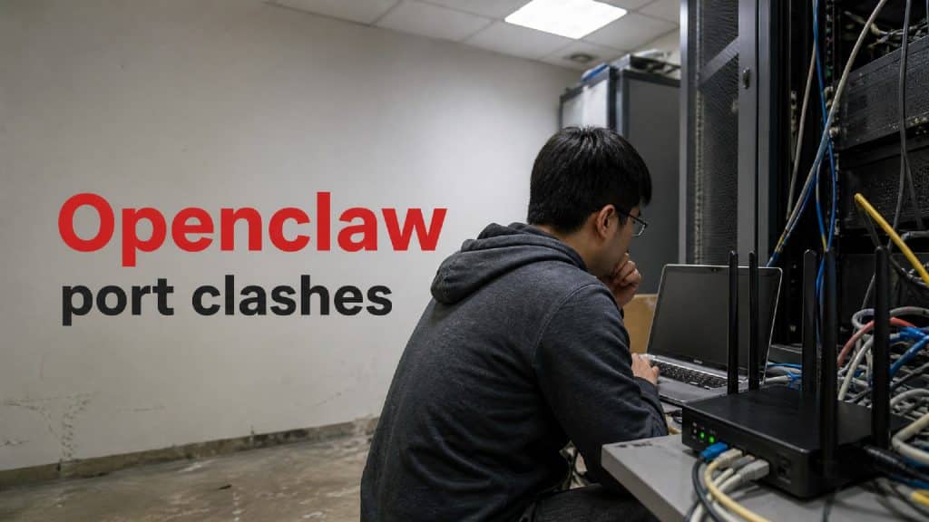 developer checking an OpenClaw port clash on a laptop