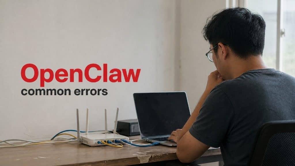 developer checking OpenClaw setup errors on a laptop