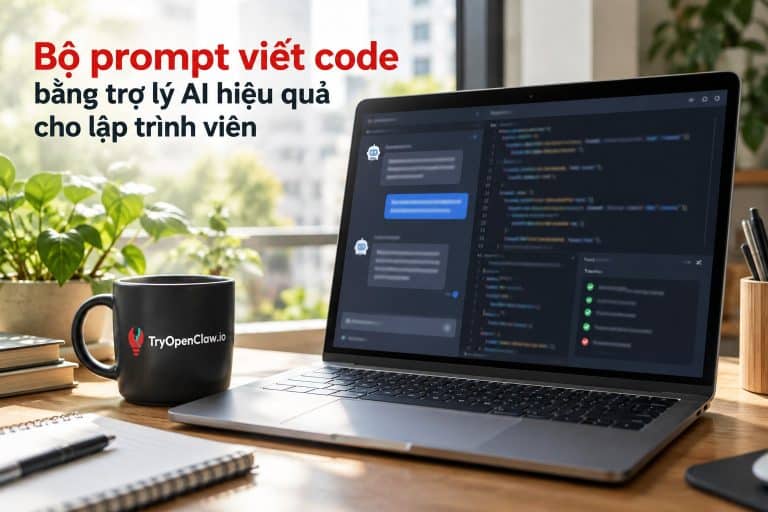 Trợ lý AI hỗ trợ lập trình hiển thị code và kết quả kiểm thử trên màn hình