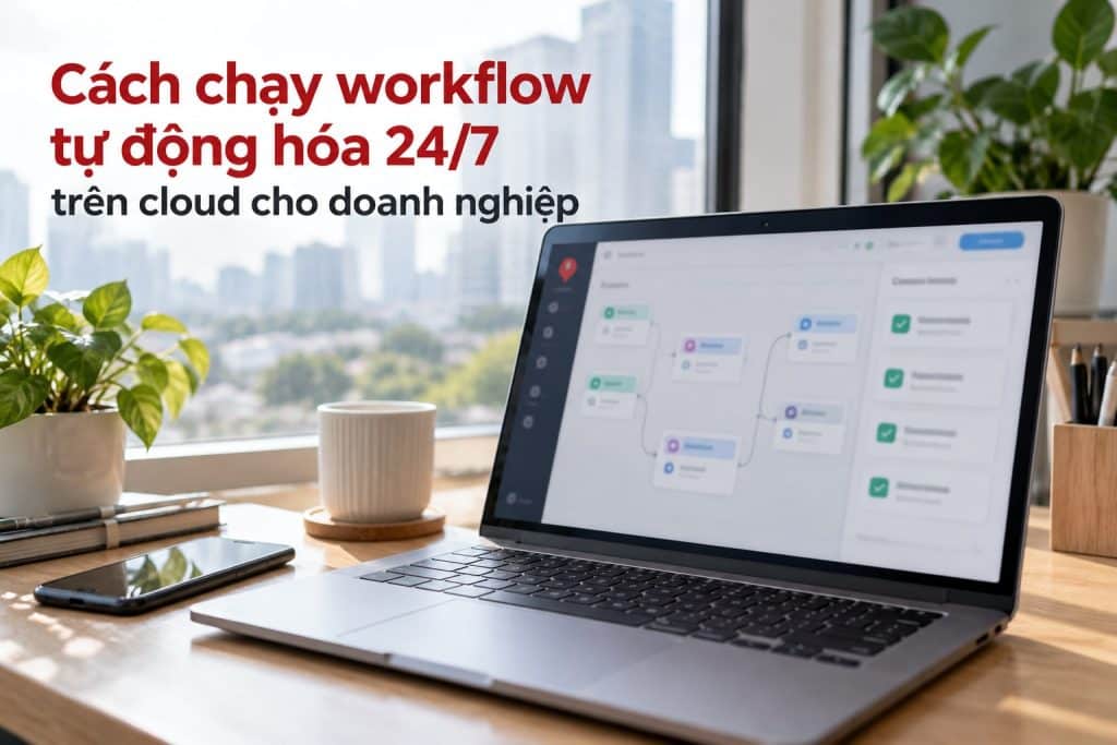 Workflow tự động hóa đang vận hành trên cloud qua giao diện OpenClaw
